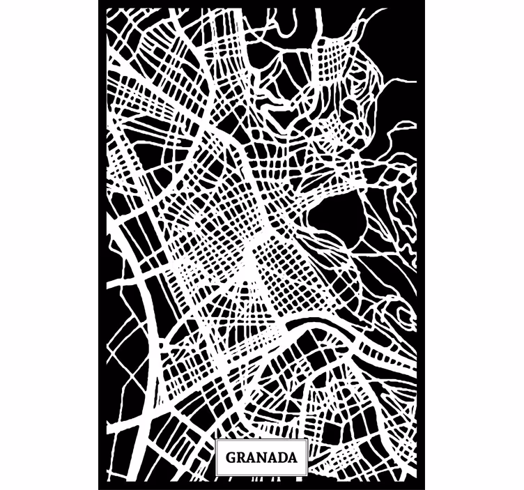 Living room roller blind topographic map granada - TenStickers