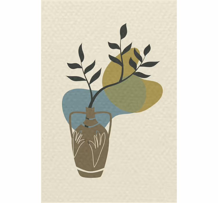 Living room roller blind minimalist nature japandi - TenStickers