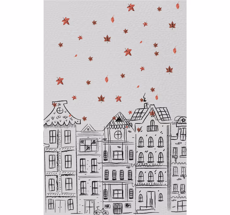 Living room roller blind autumn amsterdam - TenStickers
