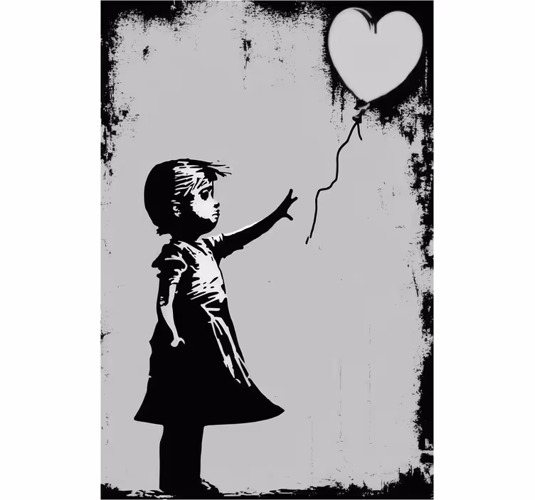 Living room roller blind street art girl - TenStickers