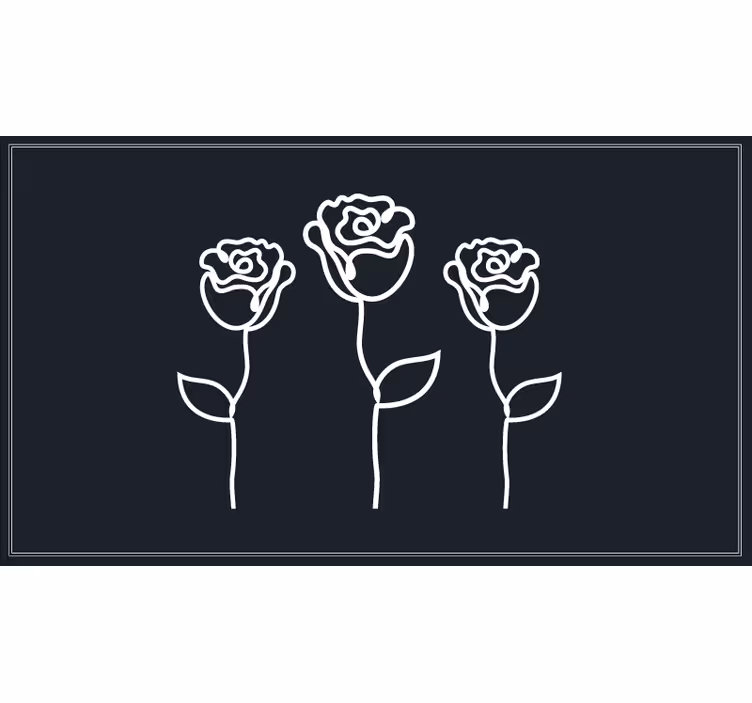 Bedroom roller blind with minimalist rose illustration - TenStickers