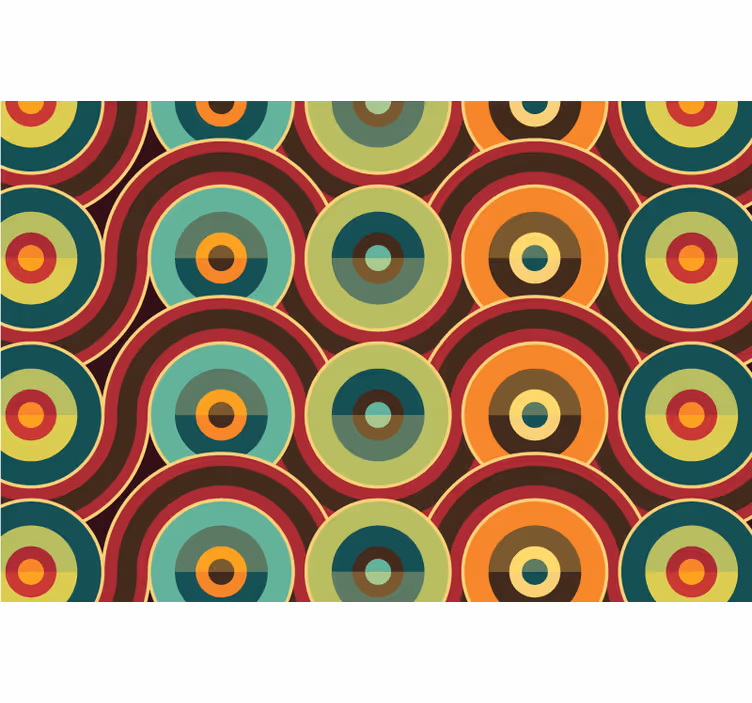 Bedroom roller blind retro pattern circles - TenStickers