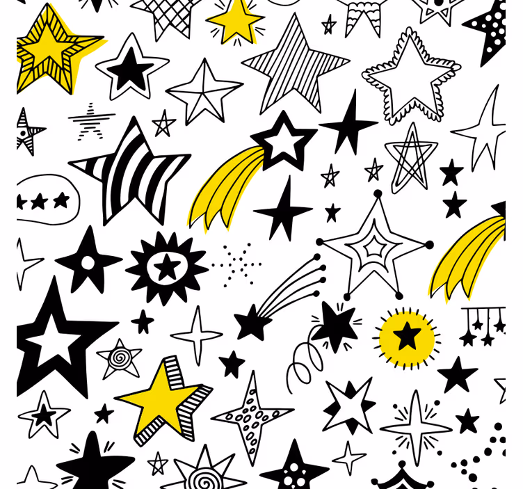 Bedroom roller blind doodle stars design - TenStickers