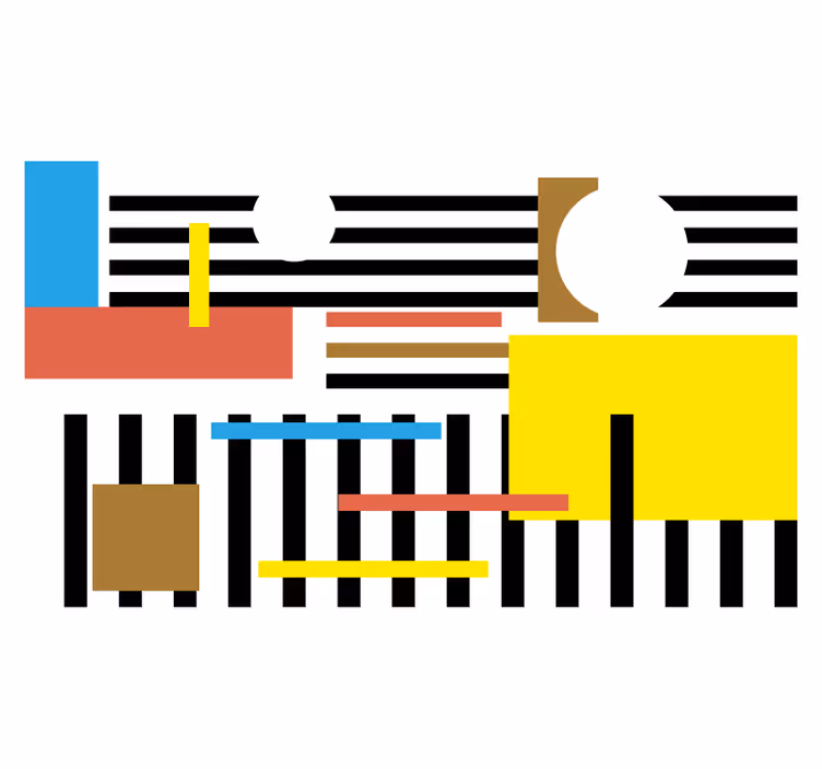 Bedroom roller blind with colorful nordic geometric design - TenStickers