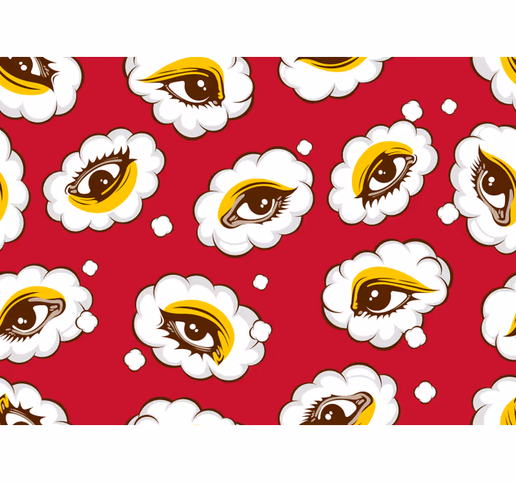 Bedroom roller blind with 70s eye pattern - TenStickers