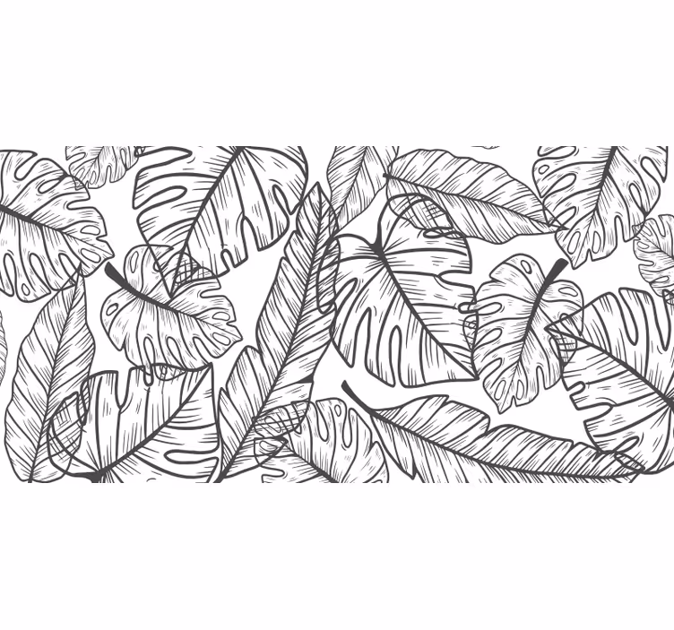 Bedroom roller blind with big leaf outline - TenStickers