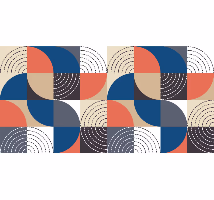 Bedroom roller blind with nordic semicircles - TenStickers