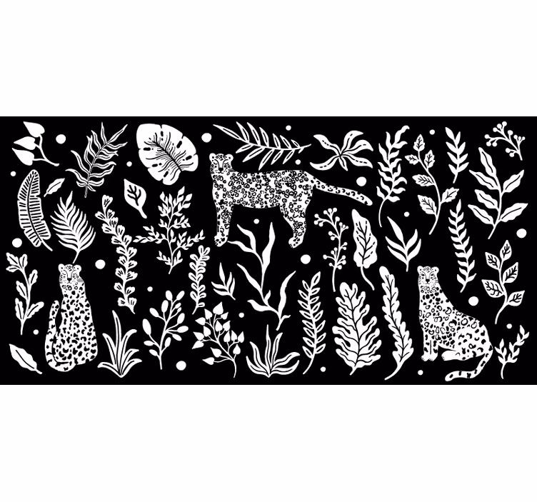 Bedroom roller blind white leopard print - TenStickers