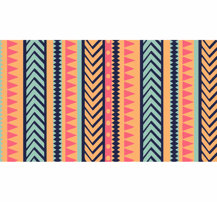 Bedroom roller blind in vibrant geometric stripes - TenStickers