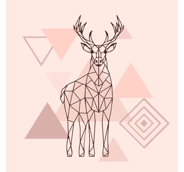 Bedroom roller blind with nordic polygonal reindeer - TenStickers