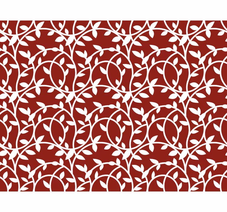 Red and white leaf bedroom roller blind - TenStickers