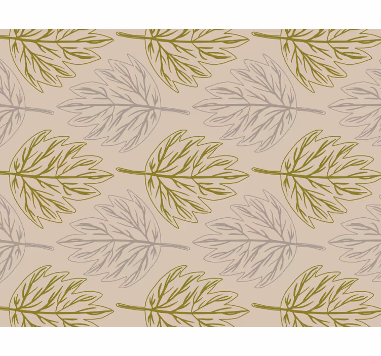 Bedroom roller blind in green and grey leaf - TenStickers