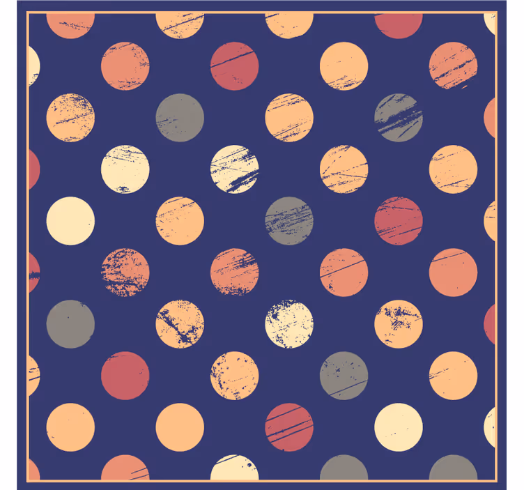 Bedroom roller blind with blue circle vinyl rug - TenStickers