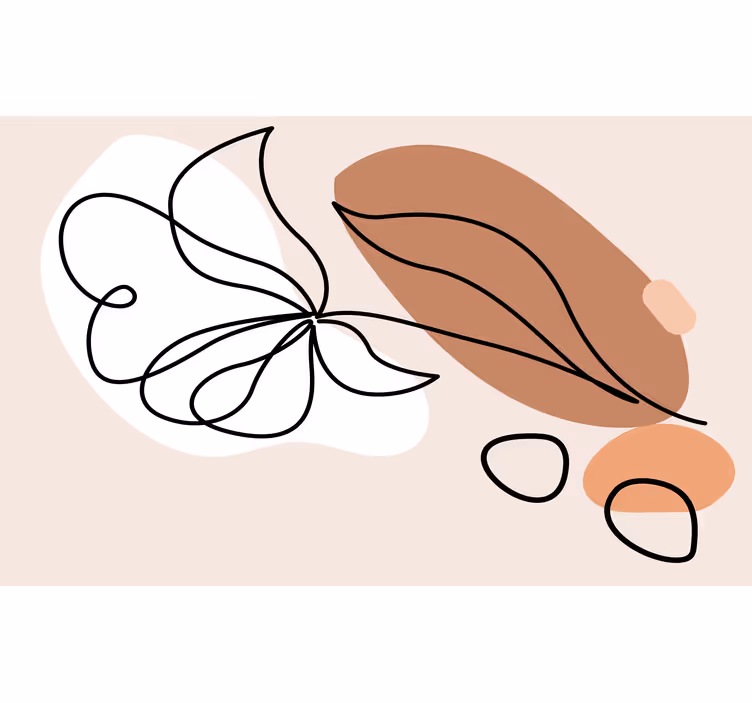 Bedroom roller blind minimalistic green leaf design - TenStickers