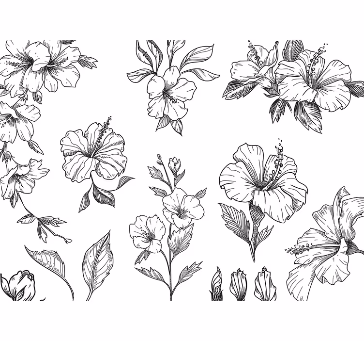 Bedroom roller blind floral design - TenStickers
