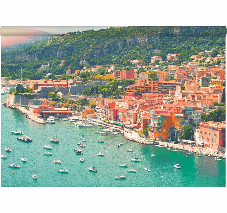 Bedroom roller blind french riviera beach design - TenStickers