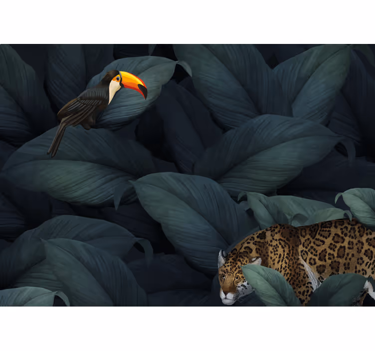 Bedroom roller blind jungle night - TenStickers