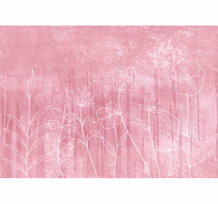 Bedroom roller blind in pink meadow scandinavian style - TenStickers
