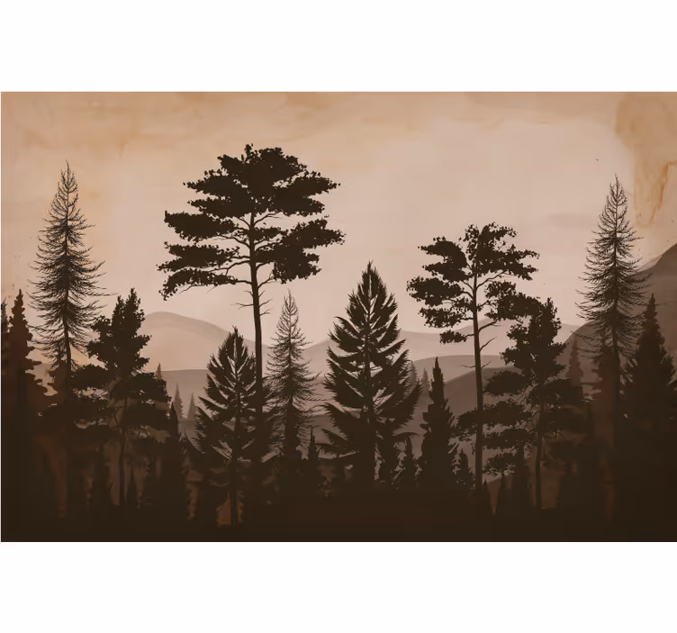 Scandinavian style warm colored forest bedroom roller blind - TenStickers