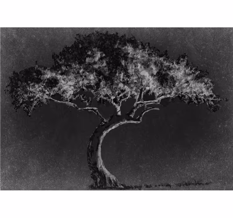 Bedroom roller blind in scandinavian willow tree - TenStickers