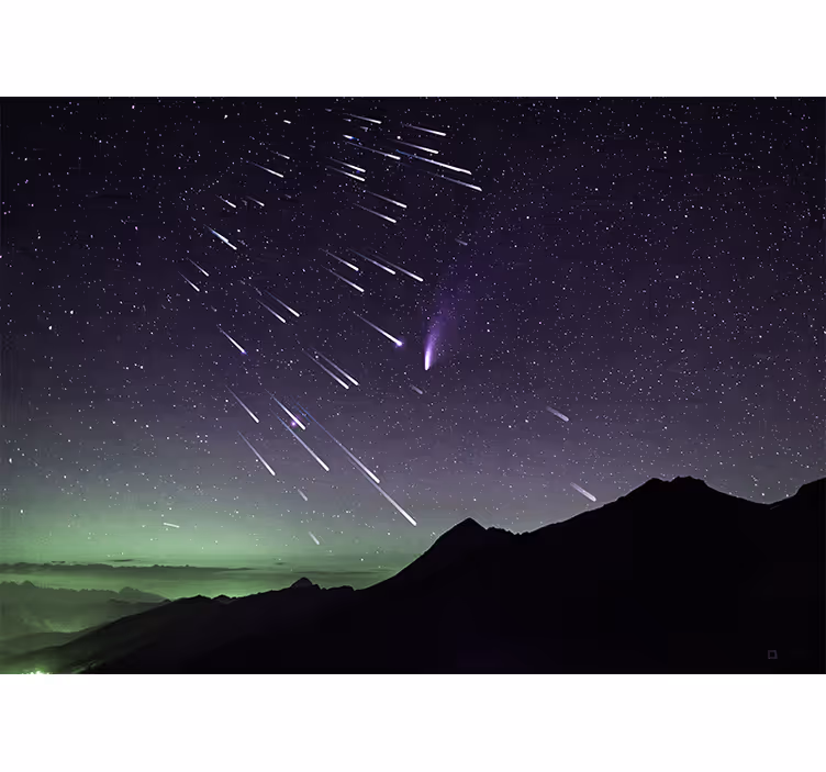 Bedroom roller blind meteor shower of stars - TenStickers