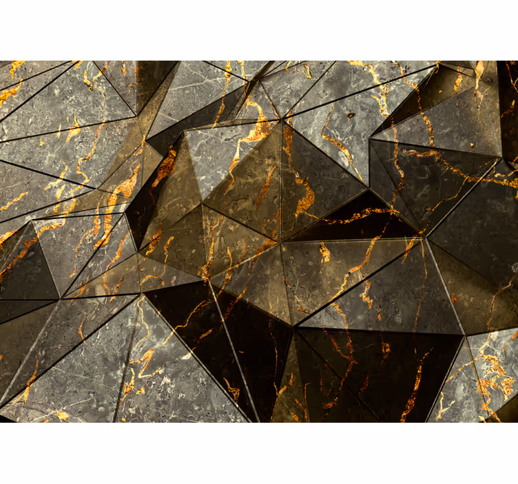Bedroom roller blind in colorful marble triangles - TenStickers
