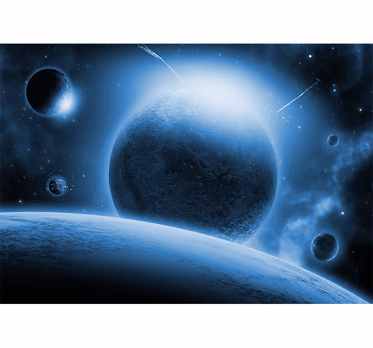 Bedroom roller blind beautiful view of earth from moon - TenStickers