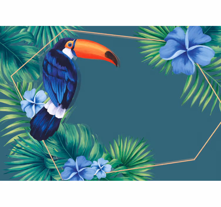 Bedroom roller blind toucan tropical leaves - TenStickers