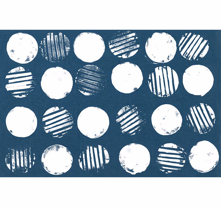 Bedroom roller blind in circle white stain nordic design - TenStickers