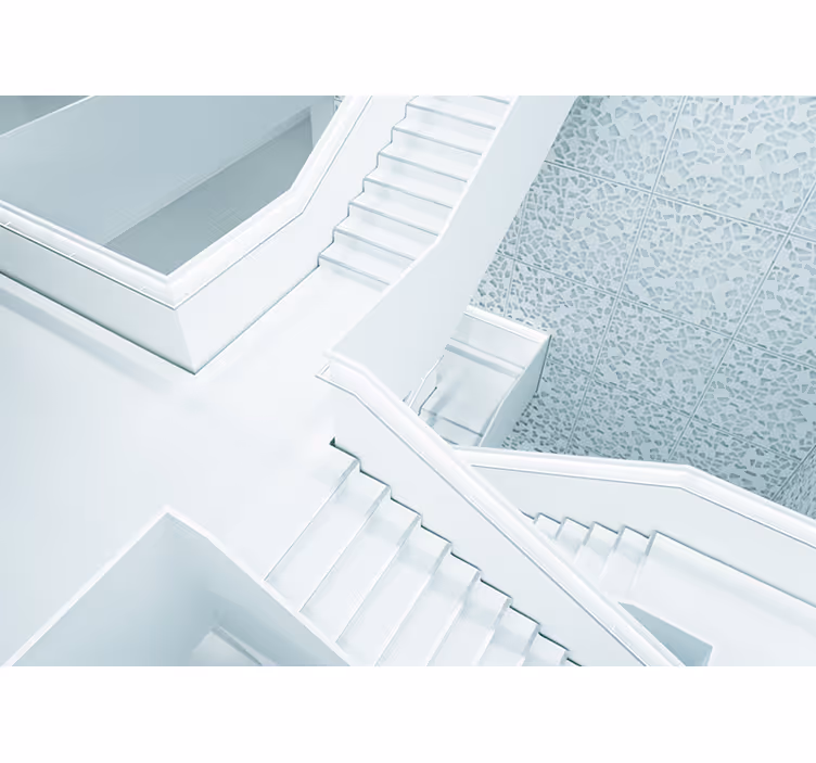 White roller blind step wall 3d design - TenStickers
