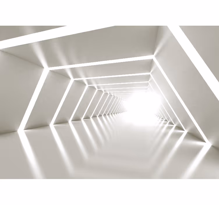 White roller blind with white geometric design - TenStickers