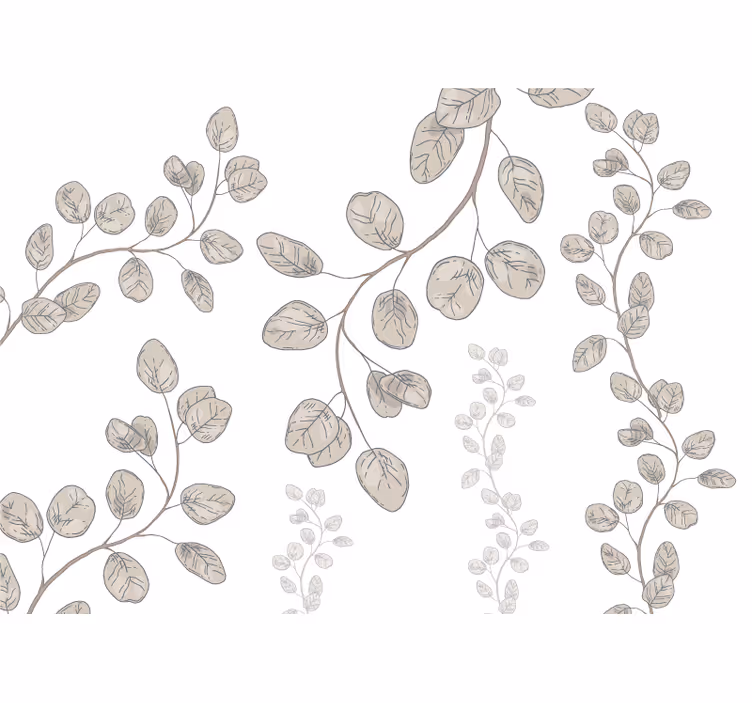 White roller blind with provencal young leaves design - TenStickers