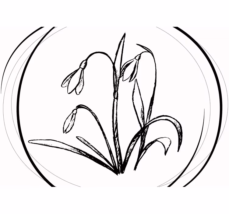 White roller blind with cute snowdrop circle design - TenStickers