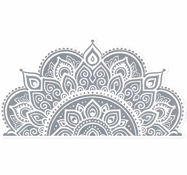 White roller blind half mandala pattern - TenStickers