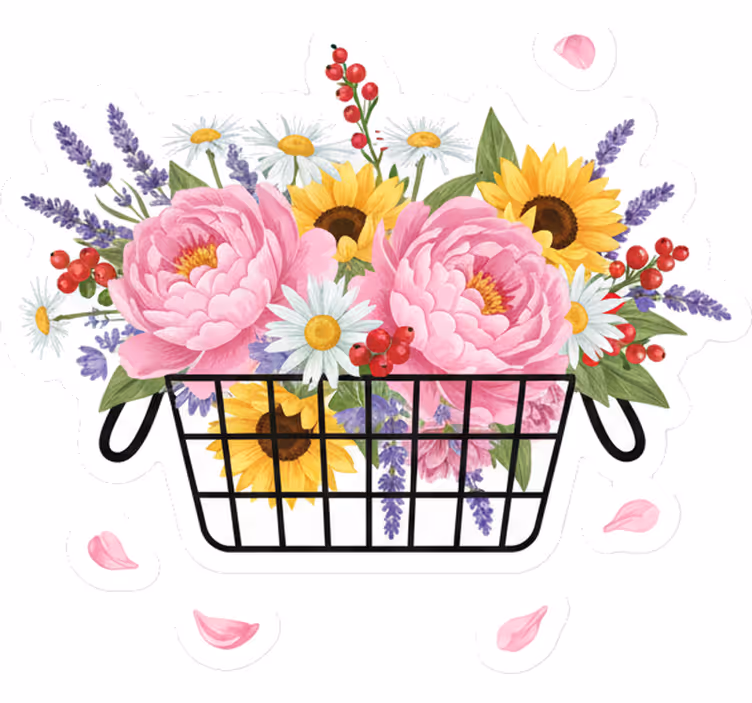 White roller blind floral design - TenStickers