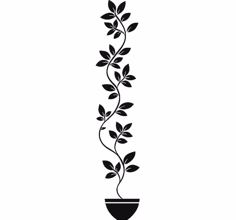 White roller blind with tall climbing plants - TenStickers
