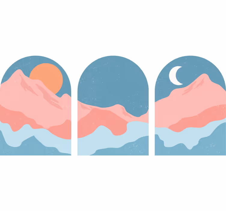 Living room roller blind mountain view - TenStickers