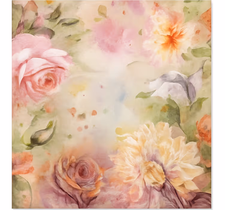 Pink floral roses living room roller blind - TenStickers