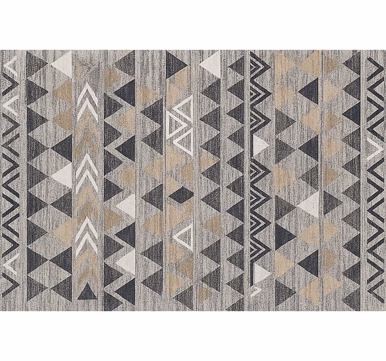 Living room roller blind grey geometric triangles - TenStickers
