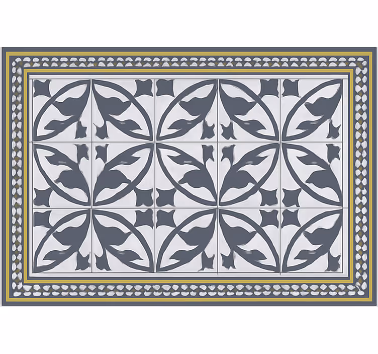 Living room roller blind encaustic style floor mat - TenStickers