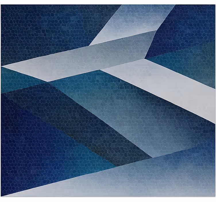 Living room roller blind blue shards pattern design - TenStickers
