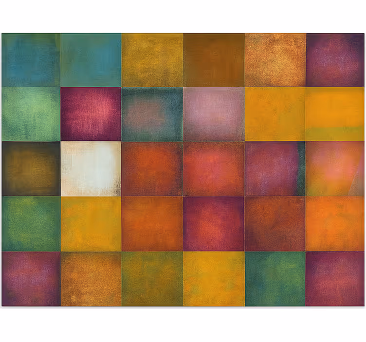 Living room roller blind colorful vintage squares - TenStickers