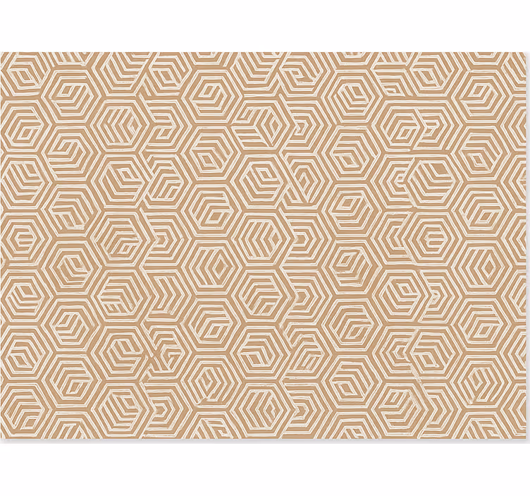 Living room roller blind beige abstract patterns - TenStickers