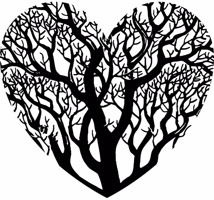 Bedroom roller blind a heart tree design - TenStickers