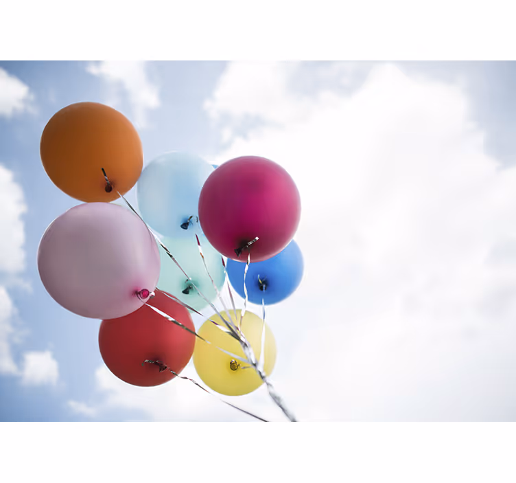 Children room roller blind colorful balloons sky - TenStickers