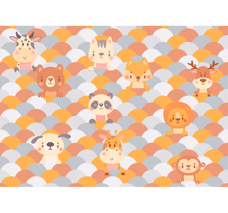 Children room roller blind with pop up animal design - TenStickers