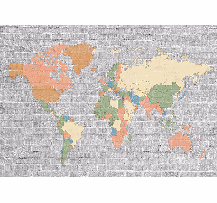 Children room roller blind stone pattern vintage map - TenStickers