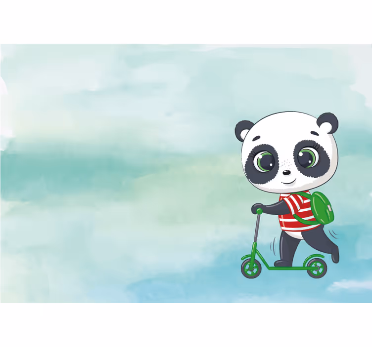 Children room roller blind panda italian tee - TenStickers