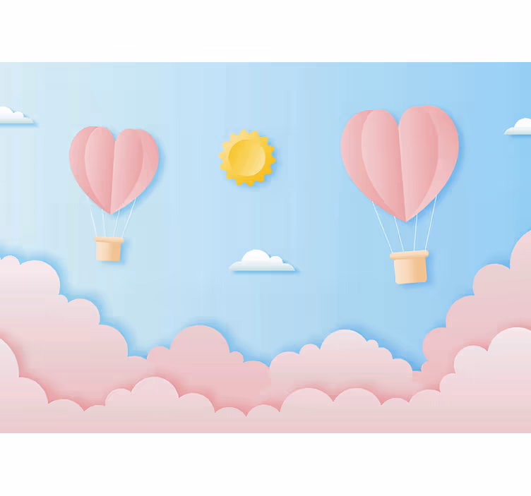 Children room roller blind with paper cut balloon design - TenStickers