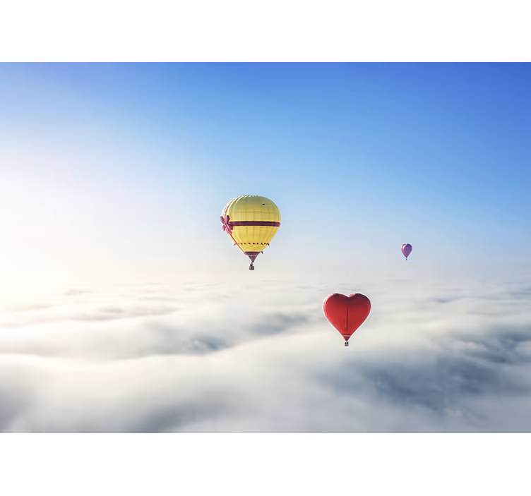 Children room roller blind heart shaped balloon sky - TenStickers